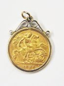 Half-sovereign, 1926 in pendant mounting