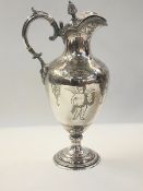 Victorian silver plate water jug, balust