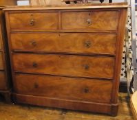 Victorian figured mahogany chest of two