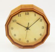 Hugh Birkett walnut wood wall clock, twe