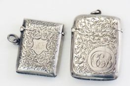 Victorian silver vesta case, with overal