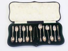 Set of nine silver coffee spoons by Mapp