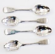 Set of four Victorian silver fiddle patt