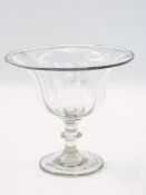 Antique flared-shaped glass bowl on pede