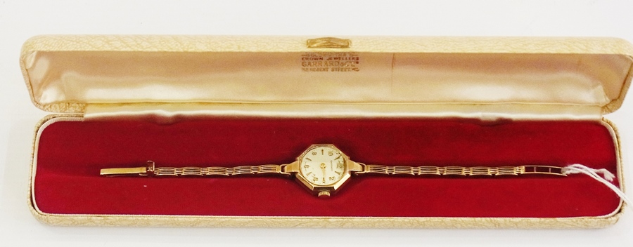 Lady's 9ct gold Garrards gold wrist watc - Image 2 of 2