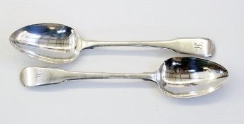 Pair of George III silver fiddle pattern