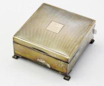 George VI silver jewel cigarette box, sq