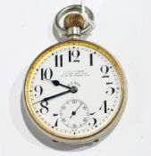 An early 20th century large open-faced pocket watch, maker J.C.Vickery, "To their Majesties",