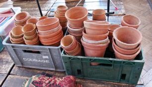 Two boxes of terracotta pots (various sizes) (2)