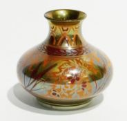 Royal Lancastrian lustre pottery vase by William S Mycock dated 1923, of squat bulbous form,