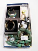 Quantity costume jewellery including bangles