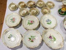 Victorian porcelain dessert service of thirteen pieces, viz:- ten plates, pair oval comports and a