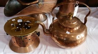 A large copper kettle, and a gas cooker (2)