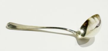A George V silver rat-tail pattern sauce ladle, Sheffield 1922, 3oz approx.