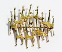 14ct gold modern abstract-design brooch