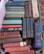 Collection of literature and poetry in hardbacks, mostly late Victorian and Edwardian editions to