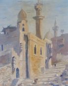Oil on canvas
E Erfman (1901-1968)
Tunisian scene buildings and figures, signed, 52cm x 39cm