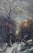 Oil on canvas
A Uhlig (1899) 
Winter scene, 32cm x 41cm