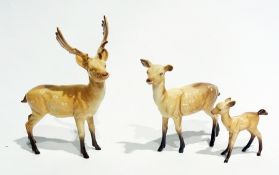 Beswick family of a stag, doe and fawn