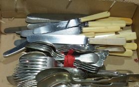 A quantity of silver plated flatware (1 box)