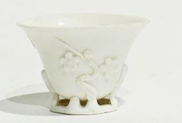 A Chinese blanc de chine libation cup (af) (chipped to rim), 6cm high