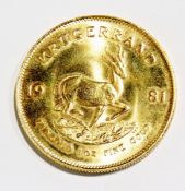 1981 gold Krugerrand