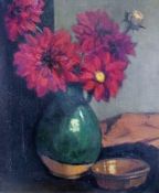 Oil on canvas
Unattributed 
Flowers in vase, 56cm x 45cm