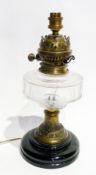 Victorian black glass table lamp, 35cm high approximately - WITHDRAWN