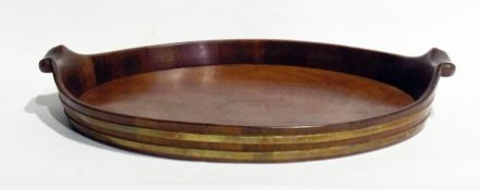 Mahogany oval tray, length 54cm approx.