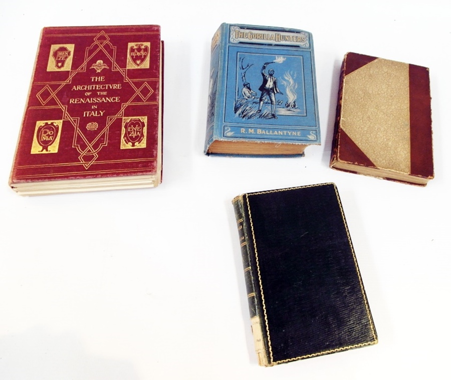 A quantity of antiquarian books with pictoral covers, leather bound, marble boards, etc.,