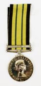 A Queen Elizabeth II African medal with Kenya clasp and ribbon to "Private M Rood, Glosters"