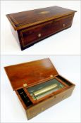 Swiss cylinder musical box by Nicole Freres having 20cm brass cylinder and bearing the maker's