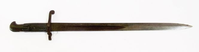 A WWI bayonet, with blued blade