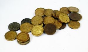 A quantity of numerous modern pennies, a Marie Theresa dollar, 19th century half pennies, foreign
