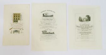 An album containing a collection of local Cheltenham and Gloucestershire advertising bookplates, "