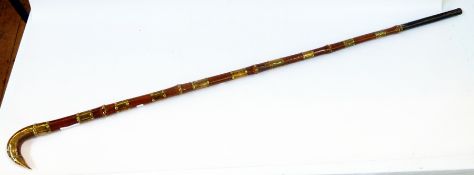 A rare North West Frontier Lathi (long metal mounted staff with horn and sharp metal pointed