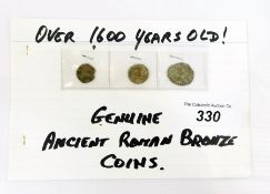 Three Roman bronze coins