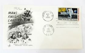 First Day cover "Mans First Landing on the Moon 20th July 1969", stamped with date