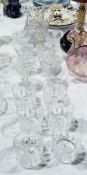 A set of six Alantis clear glass tumblers, set of six wine glasses and a water jug (13)
