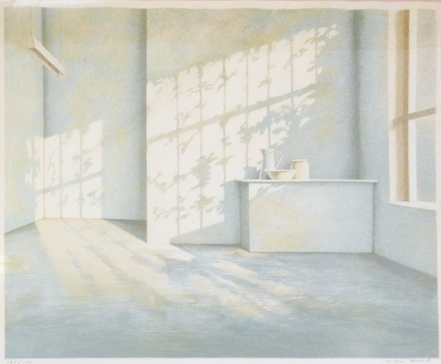 Limited edition lithograph
Oliver M Raab
"Sunlight in a Blue Room", Christies contemporary art label