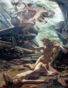 Oil on canvas 
after Sir Edward John Poynter
"The Cave of the Storm Nymphs", shipwrecked vessel
