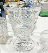 A large cut clear glass trophy cup "The Cynthia Cutlar 60th Birthday Handicap Hurdle", tapering-
