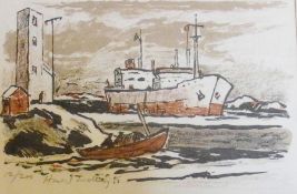 Limited edition lithograph
Harald Lindberg
"The Pilot Comes" - ships at sea