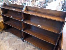 Pair Regency style mahogany bookcases, four tiers on bracket feet, 91cm wide