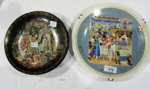 Limited edition D'Arceau-Limoges porcelain plate "Janvier" AV5-18 depicting lords around table
