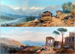 Pair of continental watercolour landscapes
Late 19th/early 20th century
Rural mountainous scenes,