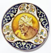 An Italian maiolica plate "Faenza Testa.di.Michelangelo", 20cm diameter