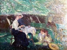 Oil on canvas
Leonard Gittins 
after Walter Osborne (1859-1903?, Dublin School)
"Tea in the Garden",