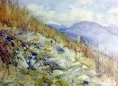 Watercolour 
Gwen Dorrien Smith 
Mountain landscape, signed and dated, 23cm x 31cm