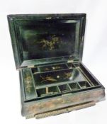19th century Japanese lacquer work/trinket box having fitted interior with lift-out tray and